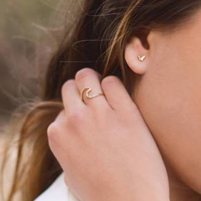 Venta al por mayor Seagull Titanium Steel Anillo chapado en oro de 18 quilates